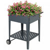 Outsunny Raised Garden Bed With Wheels, 25\"x 22\" X 31\" Galvanized Steel Elevated Planter Box With Le