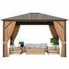 Costway 12' X 10' Patio Hardtop Gazebo W/ Galvanized Steel Top Aluminum Frame Outdoor
