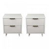 Granville Modern 18\" Nightstand in White (2-Drawer) - Set of 2