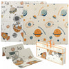 Qaba Baby Play Mat 77" X 69", Extra Large Double Sided Foldable Crawling Mat For Babies And Toddlers, Reversible & Waterproof Foam Floor Pad For Infants, Astronaut & Planet Theme