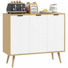 HOMCOM 36" Sideboard, Buffet Cabinet with Adjustable Shelves, Natural