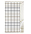 Printed Canvas Shower Curtain with Roller Hooks Striped
