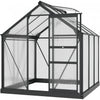 Outsunny 6' X 6' Clear Polycarbonate Greenhouse Walk-in Green House Garden Plants Grow Galvanized Ba