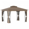 Outsunny 10' X 12' Patio Gazebo, Double roof Outdoor Canopy Shelter With Corner Frame And Mesh Netti