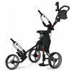 Goplus Folding 3 Wheels Golf Push Cart W/seat Scoreboard Adjustable Handle Grey