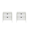 Coney Mid-Century Modern 20\" Nightstand in White (2-Drawer) - Set of 2