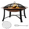 Outsunny 30" Outdoor Fire Pit, Potable Fire Pit W/ Lid, Bronze