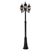 Classico 3-Light Outdoor Black Lantern and Post