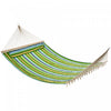 Outsunny 83\" Patio Double Hammock, Wide Outdoor Hammock Bed Striped Fits 2 People Sunbed Camping Han