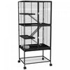 Pawhut Small Animal Cage With Wheels, Pet Playpen For Rat, Kitten, Ferrets, Chinchillas With Bottom