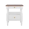 Emma 2-Drawer Wooden Bedroom Nightstand with Non-Slip Feet, Milk White