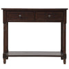 Jeremy Solid Wood Traditional Console Table With Drawers And Shelf - Espresso