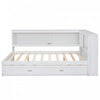 Diana Wood Full Daybed With Storage Shelves, Usb, Led - White