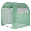 Outsunny 6' X 6' X 6.6' Walk-in Tunnel Greenhouse, Small Green House With Zippered Door And Roll-up