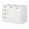 Myro Kitchen Island With Storage - Faux White Marble And White