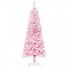 Homcom Snow Flocked Pencil Artificial Christmas Tree With Steel Base Pink