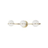 Dainolite Sofia 3 Light Vanity Light Aged Brass White Opal Glass Lamp
