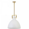 Dainolite Liberty 1 Light Pendant Aged Brass Matte White Metal Shade Lamp