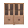 Jodie Mid-Century Modern 31\" Bookcase Cabinet in Maple (6-Shelf) - Set of 2
