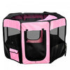 Pawhut 49.2\" Folding Soft Pet Playpen Tent Kennel Puppy Cat Dog Exercise Crate With Carry Bag Pink A