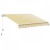 Outsunny 12' X 10' Retractable Awning Patio Sun Shade Shelter With Manual Crank Handle, Uv & Water-r