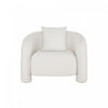 Sylvia Modern Glam Tweed Lounge Chair in Ivory