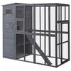 Pawhut Large Catio Outdoor Cat Enclosure Weatherproof Cat House With Cat Condo, Indoor Wooden Cat Ca