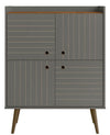 Manhattan Comfort Bogart Mid-Century Modern Accent Cabinet - Grey & Natural