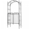 Outsunny 7' Metal Garden Arbor Arch With Scrollwork Doors For Ceremony, Weddings, Party, Backyard, L