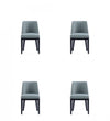 Gansevoort Modern Wood Vegan Leather Dining Chair in Pewter - Set of 4