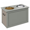 Pawhut Elevated Dog Bowls For Large Dogs With Storage Dog Pet Diner Function 2 Stainless Steel Dog B