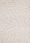 Lincoln Modern Luxurious Plush White Curves Area Rug - 5'3\" x 7'7\"