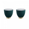 Anderson Modern Sintered Stone Top Upholstered End Table in Green - Set of 2