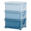 Qaba Kids Toy Storage Organizer With 3 Plastic Bins, 3 Tier Drawer Chest Utility For Kids Bedroom Nu