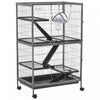 Pawhut Deluxe Small Animal Cage Rolling Pet Product Play House Home With Platform, Ramps, Slide Out