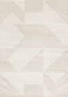 Hudson Modern Geometric Cream Beige Area Rug - 5'3\" x 7'7\"