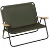 Outsunny Double Folding Chair, Loveseat Camping Chair for 2 Person, Portable Outdoor Chair with Wood Armrest for Fishing Travel, Green