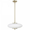 Dainolite Maddie LED Pendant 20w Aged Brass Opal White Glass Lamp