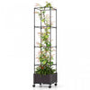 Costway 1 Pcs 67" Planter Raised Garden Bed With Planter Box &trellis Adjustable Height