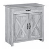 HOMCOM Farmhouse Sideboard, Buffet Cabinet with Barn Door, Grey Grain