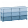 Qaba Kids Toy Storage Organizer With 9 Plastic Bins, 3 Tier Drawer Chest Utility For Kids Bedroom Nursery Kindergarten Living Room For Boys Girls Toddlers, Blue