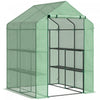 Outsunny 56\" X 54\" X 74\" Walk-in Greenhouse Portable Garden Plant Flower Seed Warm House 8 Shelves O