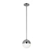 Dainolite Dayana 1 Light Pendant Polished Chrome Finish White Glass Lamp