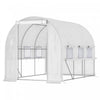 Outsunny 10' X 6.6' X 6.6' Walk-in Tunnel Greenhouse Pe Cover, Zipper Doors Roll-up Side Cover& Mesh