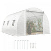 Outsunny Walk-in Tunnel Greenhouse w/ Support Rods, Plant Hot House, White