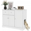 Pawhut Cat Litter Box Enclosure, Hidden Litter Box Furnitrue Indoor Cat House With Drawer, Storage,