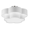 Dainolite Phlox 3 Light Flush Mount Large Polished Chrome White Shade Lamp