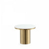 Glenn Modern Glam Sintered Stone Top End Table in Gold