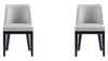 Manhattan Comfort Set of 2 Gansevoort Modern Faux Leather Dining Chairs - Light Grey