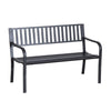 Outsunny 50" Steel Garden Bench Outdoor Seat Furniture, Black